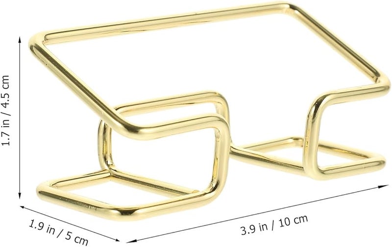 Gold Plated Metal Business Card Holder Stand Desk Organizer Display - Image 2